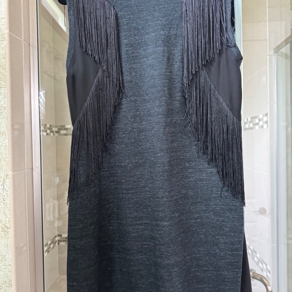 Rebecca Taylor Fringe Dress Black Dress Sheath-size medium - Picture 5 of 5